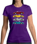 Porsche Box 981 4 Colour Grid Womens T-Shirt