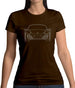 Porsche 981 Box Front Outline Womens T-Shirt