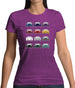 Porsche Box 986 T 12 Colour Grid Womens T-Shirt