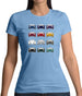 Porsche Box 986 T 12 Colour Grid Womens T-Shirt