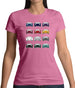 Porsche Box 986 T 12 Colour Grid Womens T-Shirt
