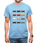 Box 986 T 12 Colour Grid Mens T-Shirt