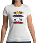 Porsche Box 986 4 Colour Grid Womens T-Shirt