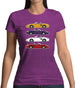 Porsche Box 986 4 Colour Grid Womens T-Shirt
