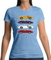 Porsche Box 986 4 Colour Grid Womens T-Shirt