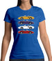 Porsche Box 986 4 Colour Grid Womens T-Shirt