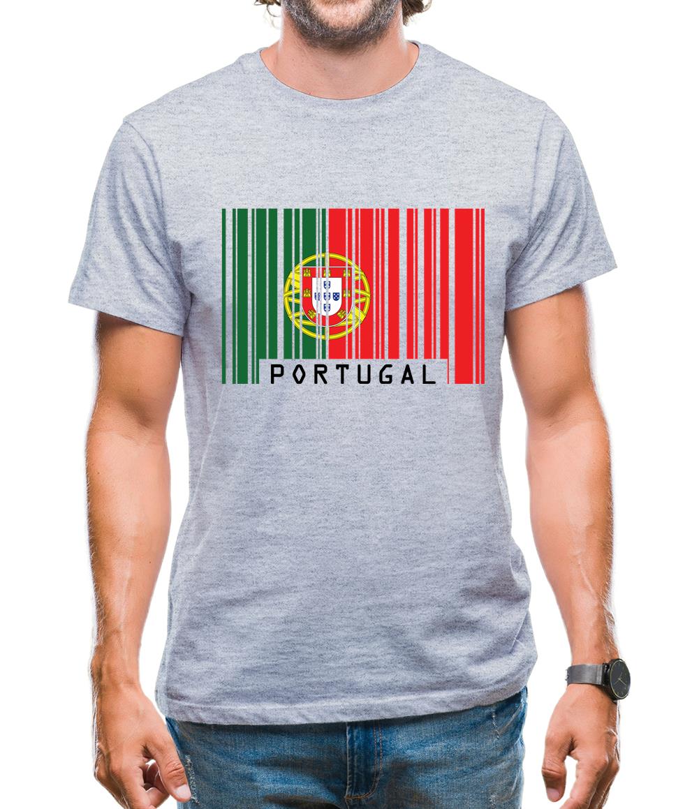 Portugal Barcode Style Flag Mens T-Shirt
