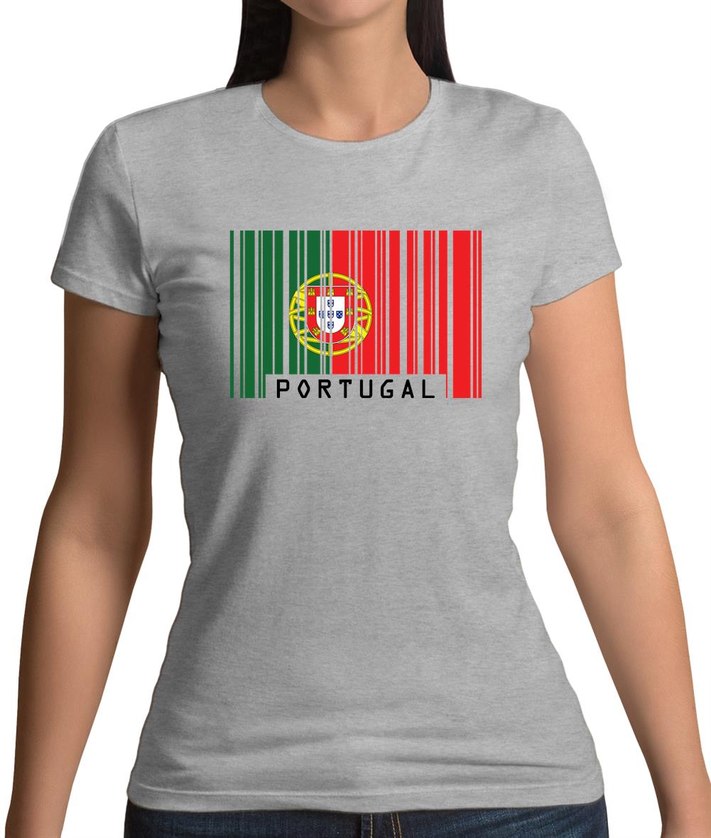 Portugal Barcode Style Flag Womens T-Shirt