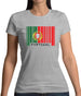 Portugal Barcode Style Flag Womens T-Shirt