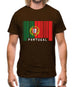 Portugal Barcode Style Flag Mens T-Shirt
