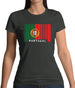 Portugal Barcode Style Flag Womens T-Shirt