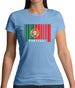 Portugal Barcode Style Flag Womens T-Shirt