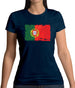 Portugal Grunge Style Flag Womens T-Shirt