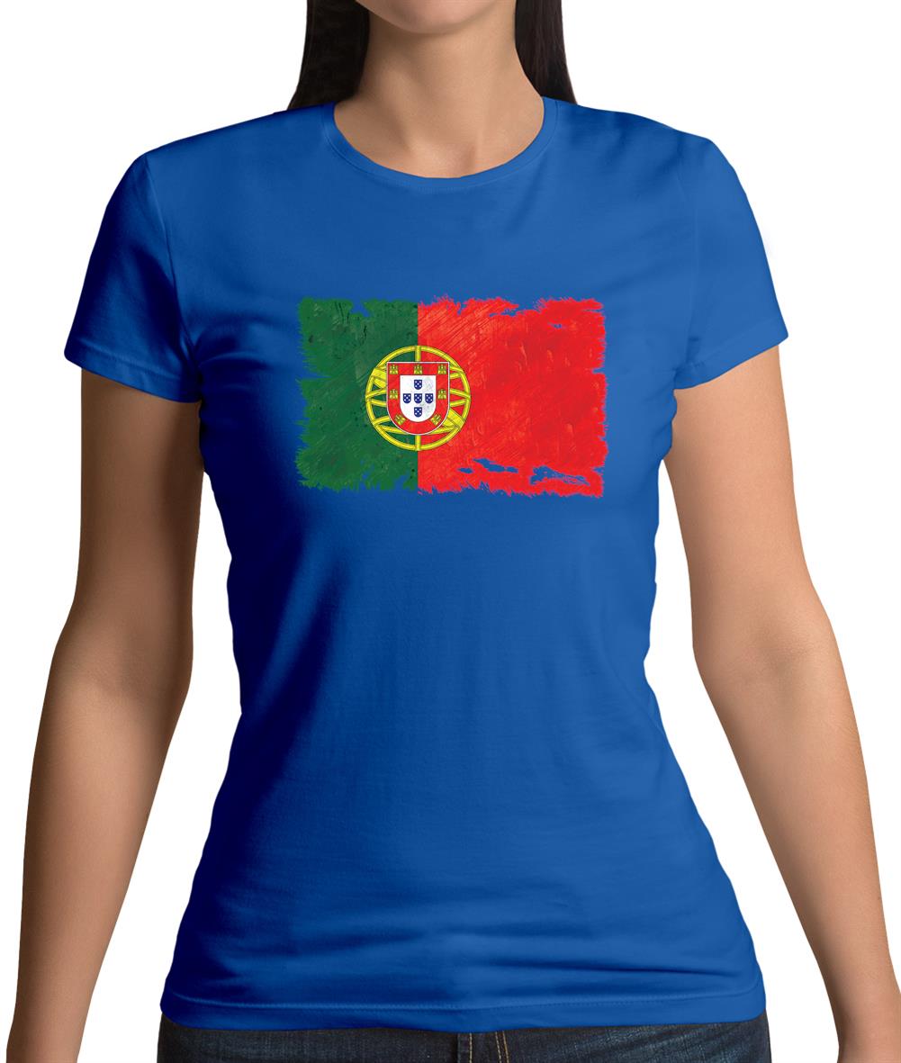 Portugal Grunge Style Flag Womens T-Shirt