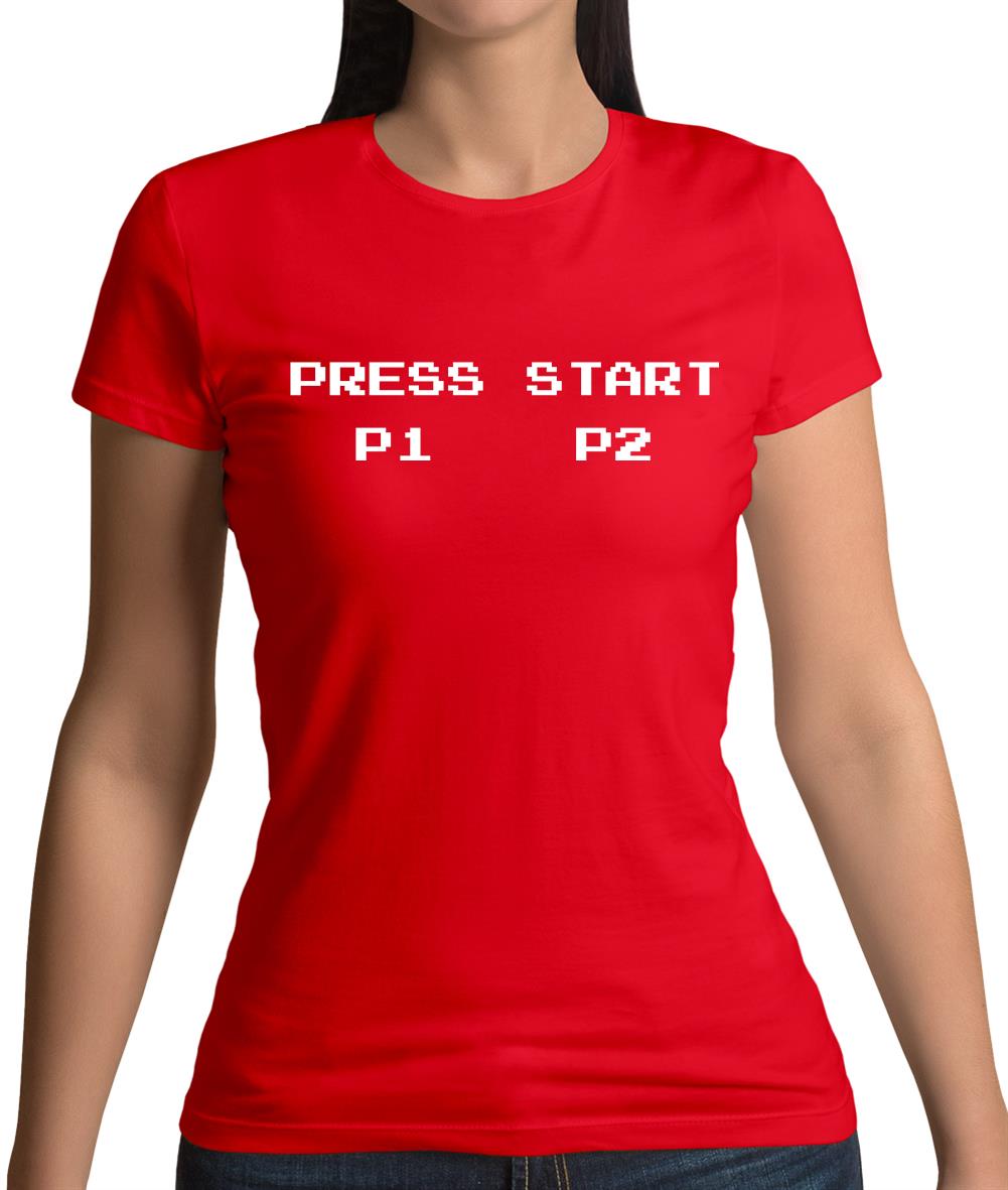 Press Start P1 P2 Womens T-Shirt