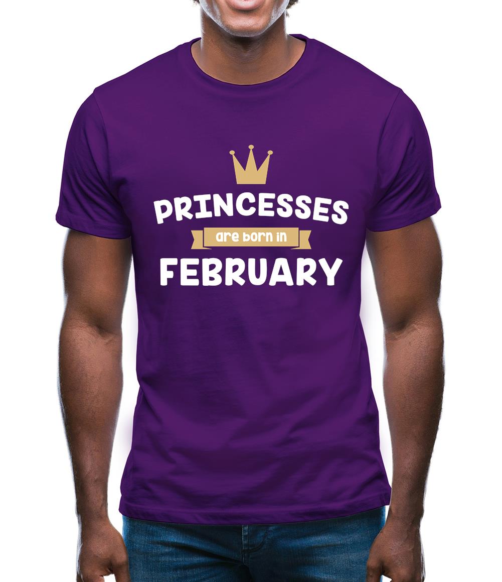 Princesses Are Born In February Mens T-Shirt