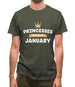 Princesses Are Born In January Mens T-Shirt