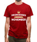 Princesses Are Born In November Mens T-Shirt