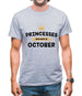 Princesses Are Born In October Mens T-Shirt