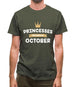 Princesses Are Born In October Mens T-Shirt