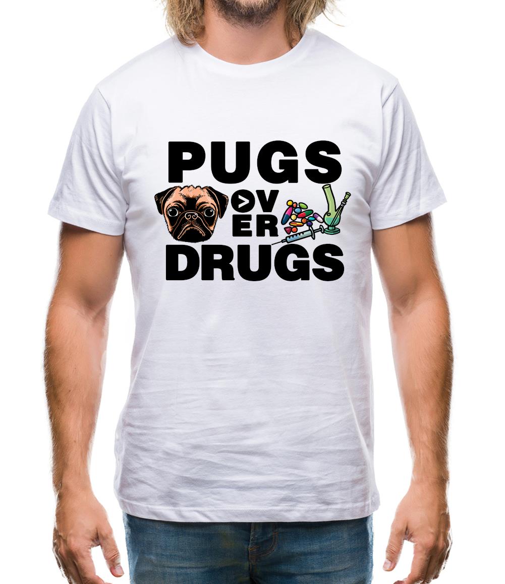 Pugs Over Drugs Mens T-Shirt