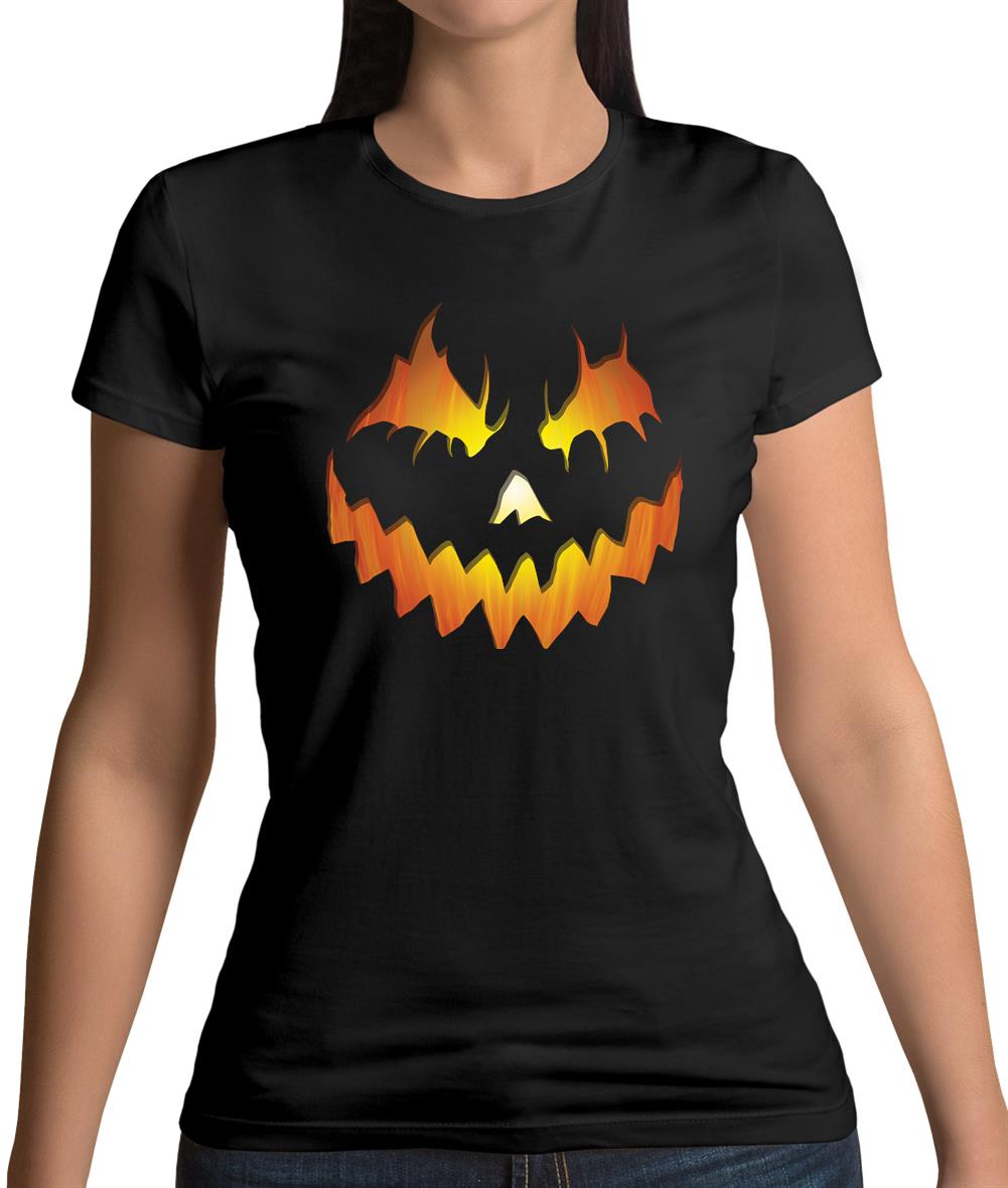 Halloween Pumpkin Face Womens T-Shirt