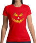 Halloween Pumpkin Face Womens T-Shirt