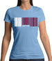 Qatar Barcode Style Flag Womens T-Shirt