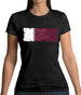 Qatar Grunge Style Flag Womens T-Shirt