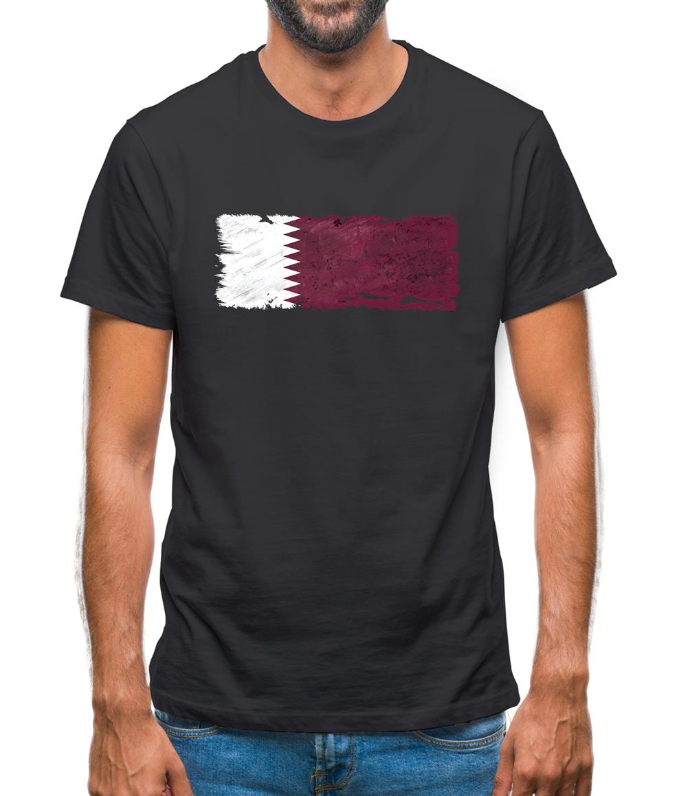 Qatar Grunge Style Flag Mens T-Shirt
