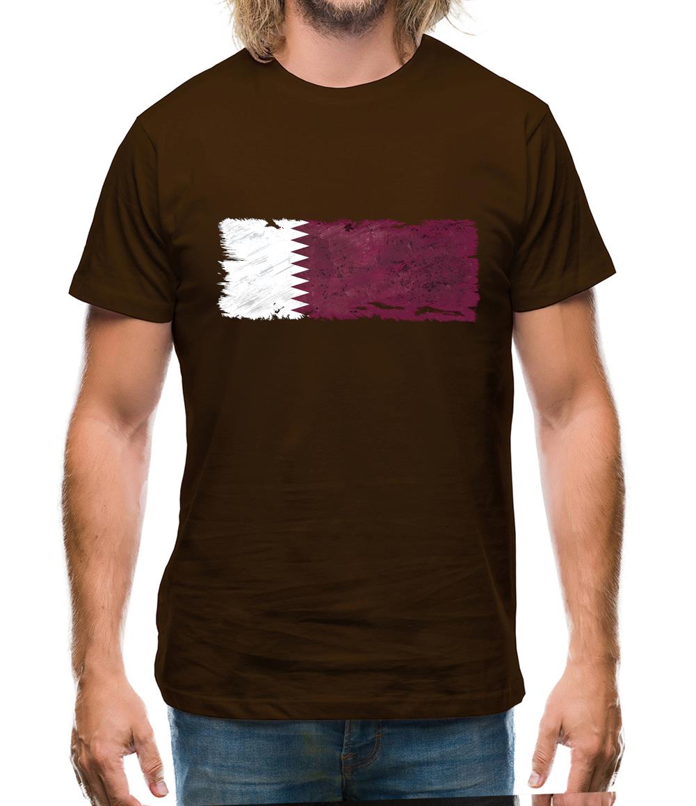 Qatar Grunge Style Flag Mens T-Shirt