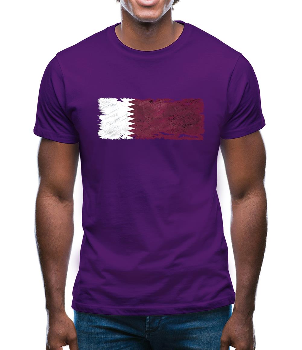 Qatar Grunge Style Flag Mens T-Shirt