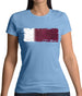 Qatar Grunge Style Flag Womens T-Shirt
