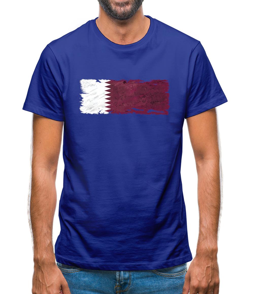 Qatar Grunge Style Flag Mens T-Shirt