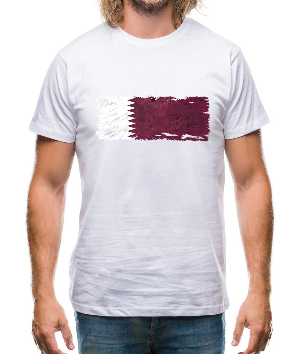 Qatar Grunge Style Flag Mens T-Shirt