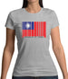 Republic Of China Barcode Style Flag Womens T-Shirt