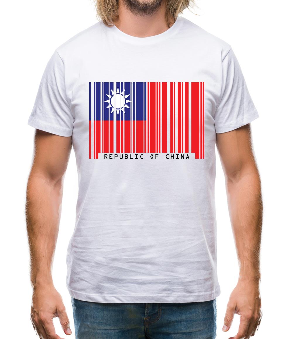 Republic Of China Barcode Style Flag Mens T-Shirt