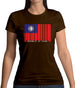 Republic Of China Barcode Style Flag Womens T-Shirt