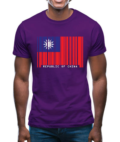 Republic Of China Barcode Style Flag Mens T-Shirt