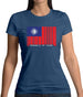 Republic Of China Barcode Style Flag Womens T-Shirt
