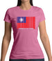 Republic Of China Barcode Style Flag Womens T-Shirt