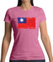 Republic Of China Grunge Style Flag Womens T-Shirt