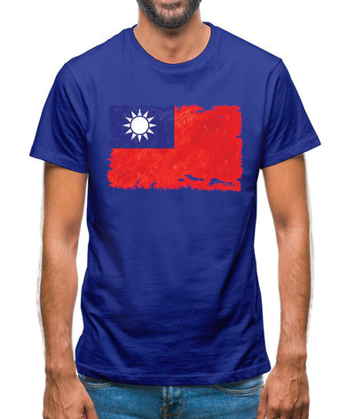 Republic Of China Grunge Style Flag Mens T-Shirt