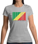 Republic Of The Congo Barcode Style Flag Womens T-Shirt