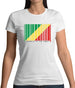 Republic Of The Congo Barcode Style Flag Womens T-Shirt