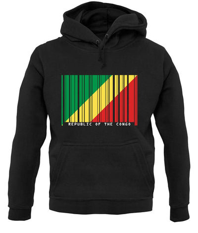 Republic Of The Congo Barcode Style Flag unisex hoodie