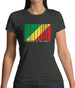 Republic Of The Congo Barcode Style Flag Womens T-Shirt