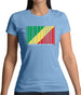 Republic Of The Congo Barcode Style Flag Womens T-Shirt