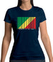 Republic Of The Congo Barcode Style Flag Womens T-Shirt
