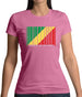 Republic Of The Congo Barcode Style Flag Womens T-Shirt